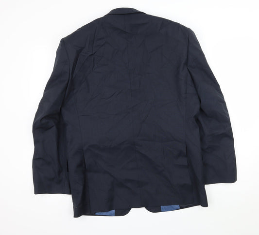 Mens UK Size L Brook Taverner Regular Blue Suit Jacket
