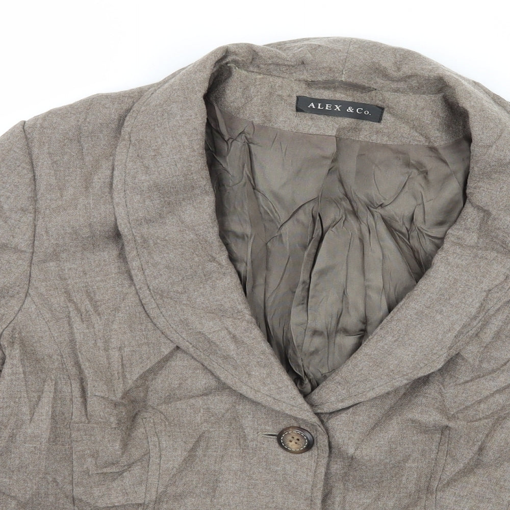 ALEX & CO Womens Brown   Jacket Blazer Size 14