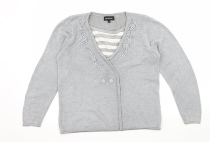 Paramour Womens Grey  Knit Pullover Jumper Size M