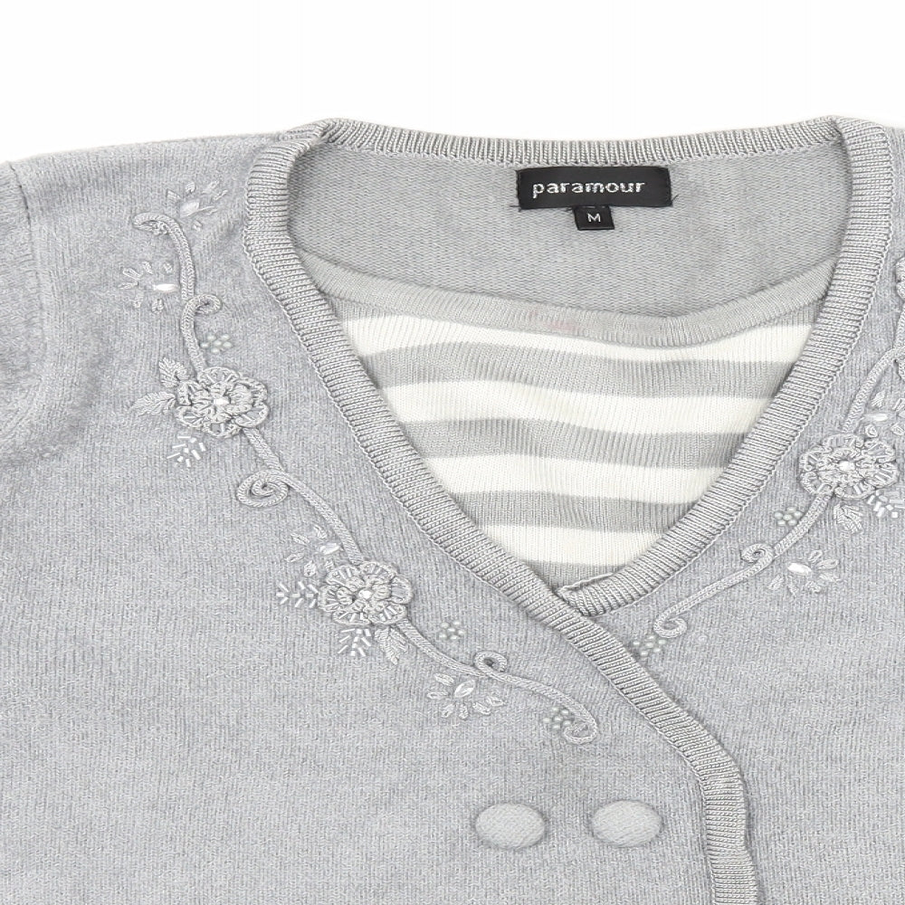 Paramour Womens Grey  Knit Pullover Jumper Size M