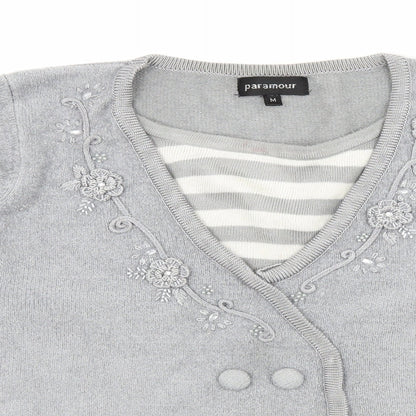 Paramour Womens Grey  Knit Pullover Jumper Size M