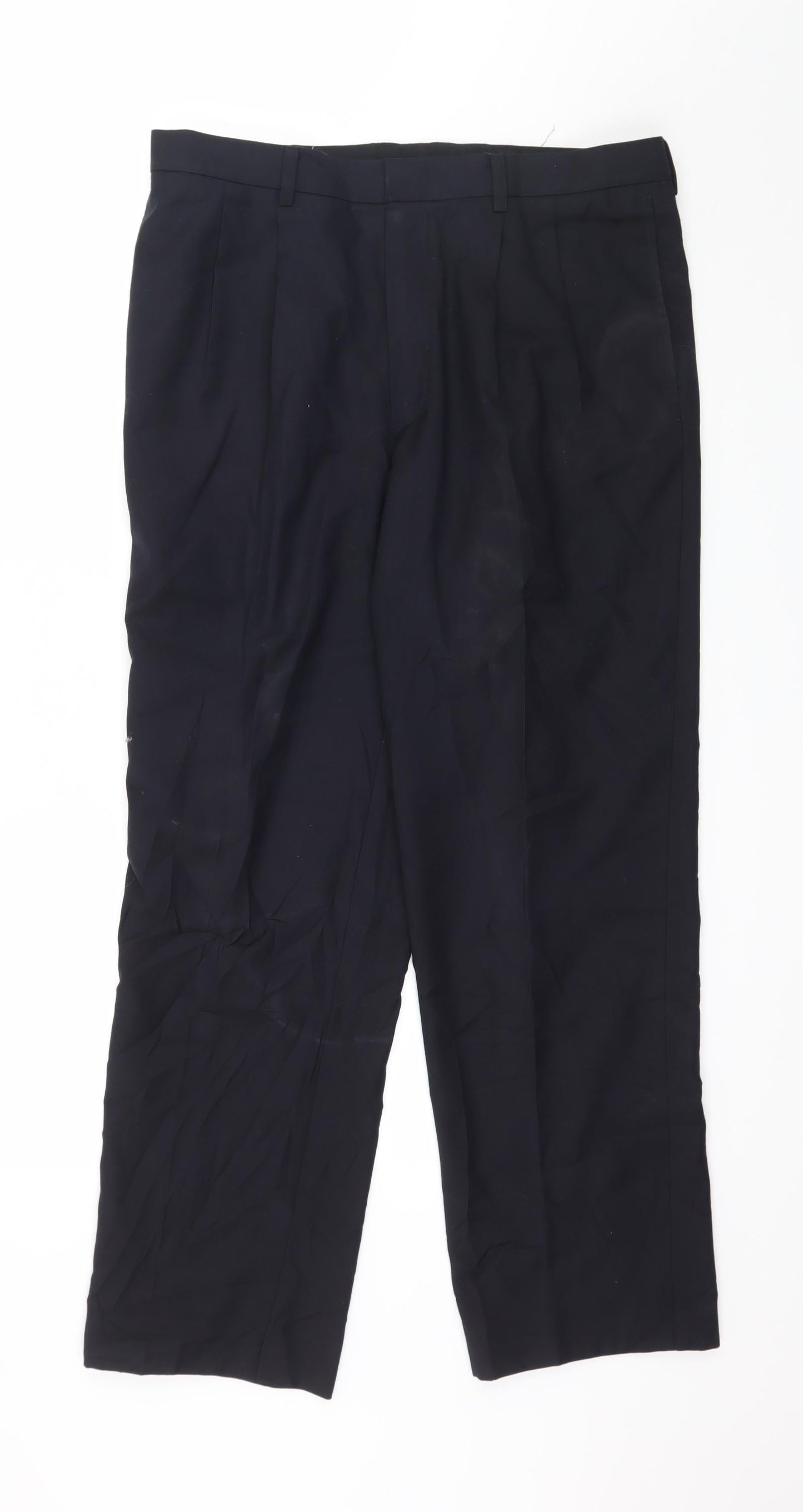 Mens UK Size 36 in Wai Cheng Tailors Regular Fit  Blue Trousers