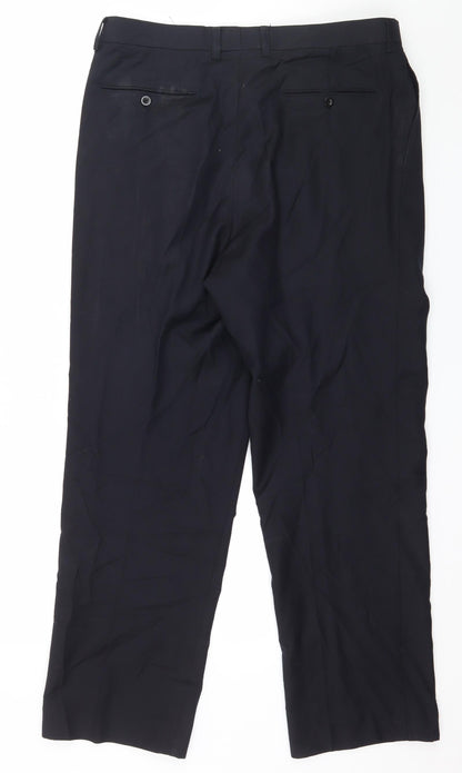 Mens UK Size 36 in Wai Cheng Tailors Regular Fit  Blue Trousers