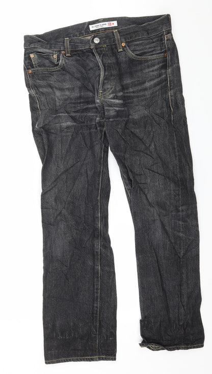 Uniqlo Mens Grey  Denim Straight Jeans Size 32 in L27 in