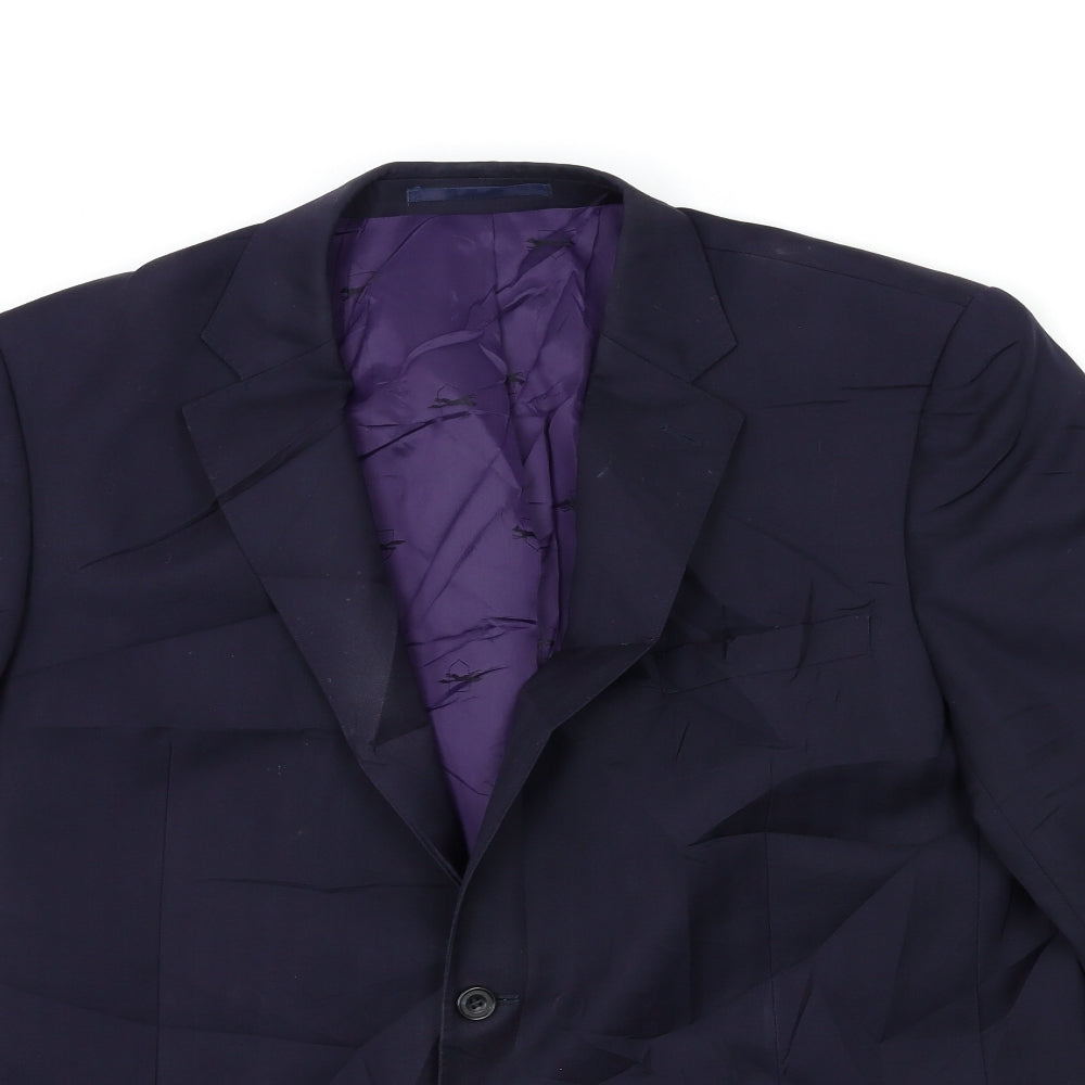 Mens UK Size 42 Paul Costelloe Regular Blue Suit Jacket