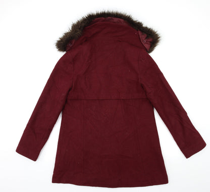 Womens UK Size 8 Red Herring Red Overcoat