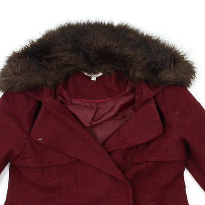 Womens UK Size 8 Red Herring Red Overcoat