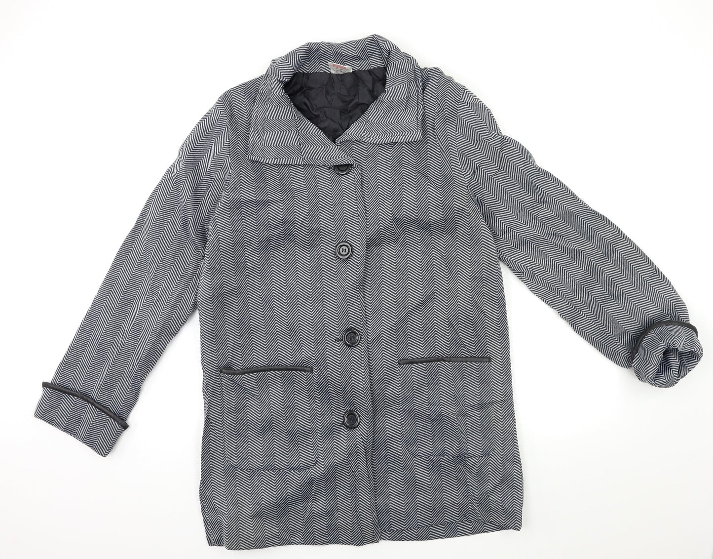 Womens UK Size M Anne De Lancay Grey Overcoat