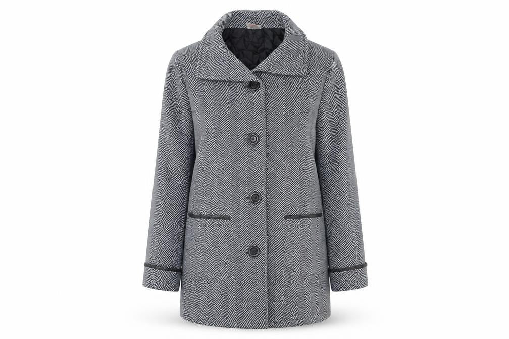 Womens UK Size M Anne De Lancay Grey Overcoat