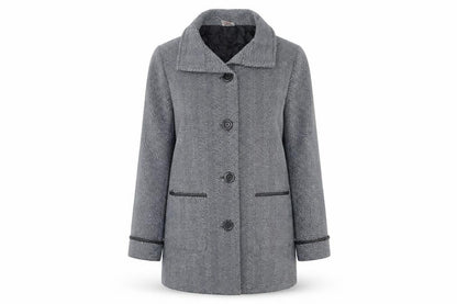 Womens UK Size M Anne De Lancay Grey Overcoat