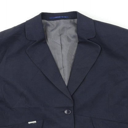 ICONA Womens Blue   Jacket Suit Jacket Size 14