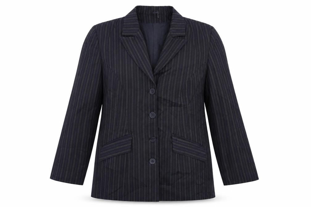 Essence Womens Blue Striped  Jacket Suit Jacket Size 18