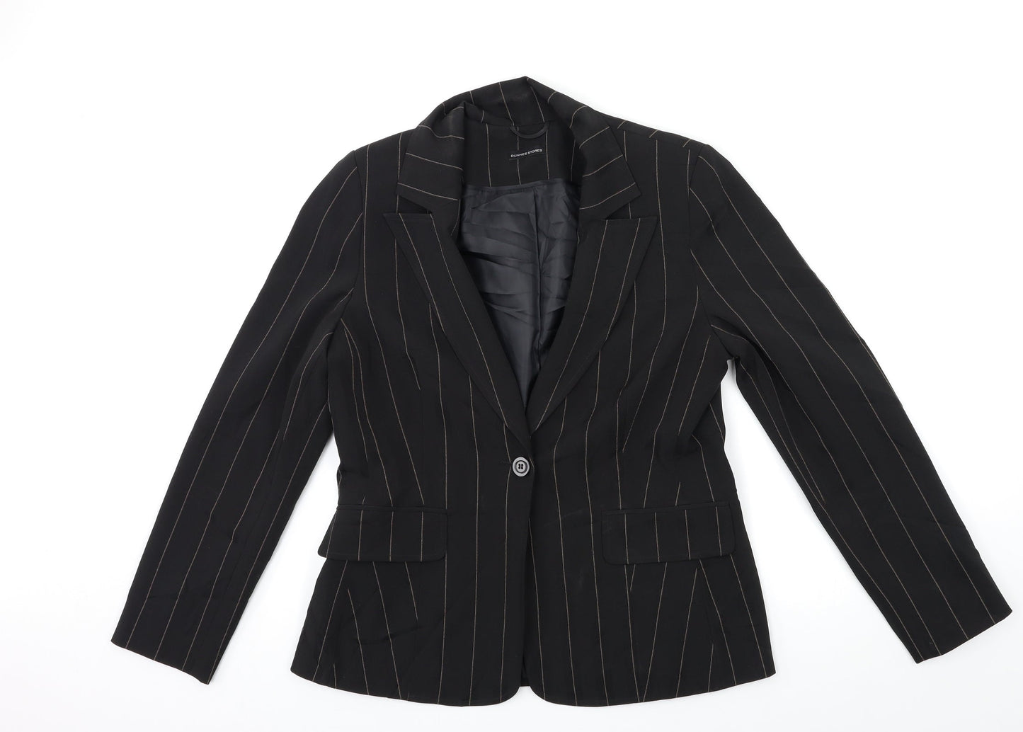 St Bernard  Womens Black Striped  Jacket Blazer Size 12