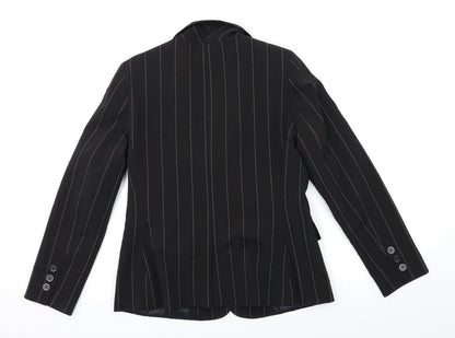 St Bernard  Womens Black Striped  Jacket Blazer Size 12