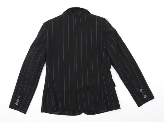 St Bernard  Womens Black Striped  Jacket Blazer Size 12