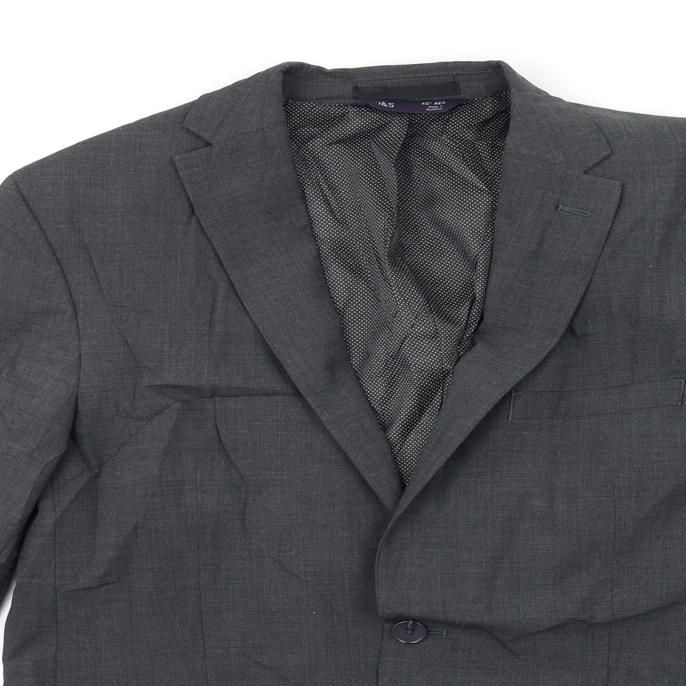 Mens UK Size 40 Marks and Spencer Regular Grey Suit Jacket