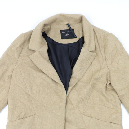 Womens UK Size 12 Dorothy Perkins Beige Overcoat