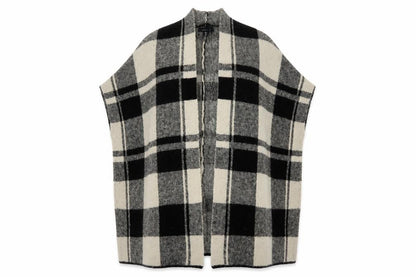 Primark Womens Beige Check  Tunic Jumper One Size  - Waist coat