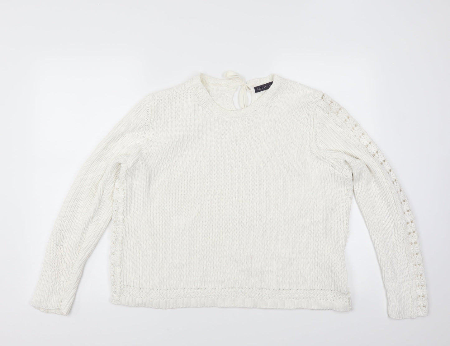 Womens UK Size XL Marks and Spencer Ivory Pullover Jumper