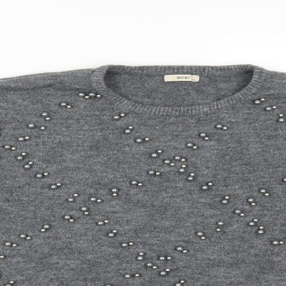 Moewy Womens Grey   Pullover Jumper Size M