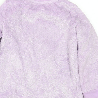 Disney Girls Purple Solid Fleece Top Pyjama Top Size 5-6 Years  - disney
