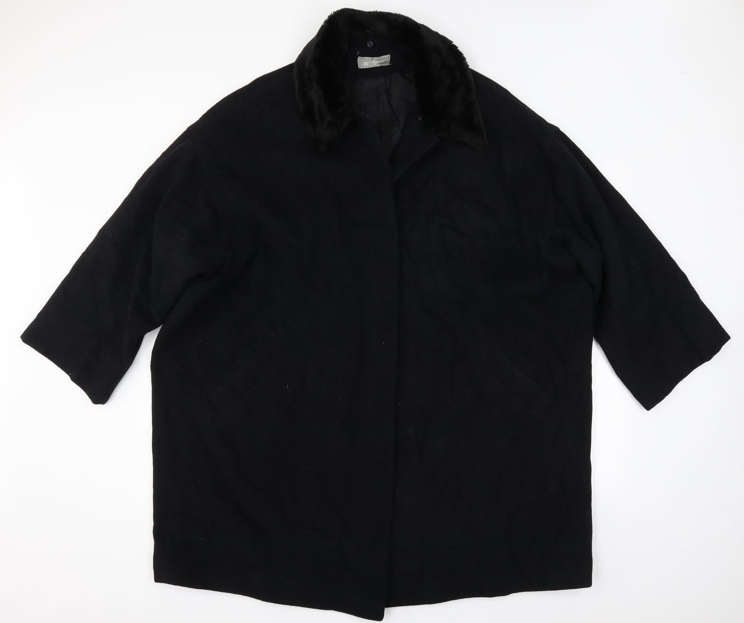 Womens UK Size 14 Wallis Black Overcoat