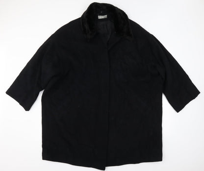 Womens UK Size 14 Wallis Black Overcoat