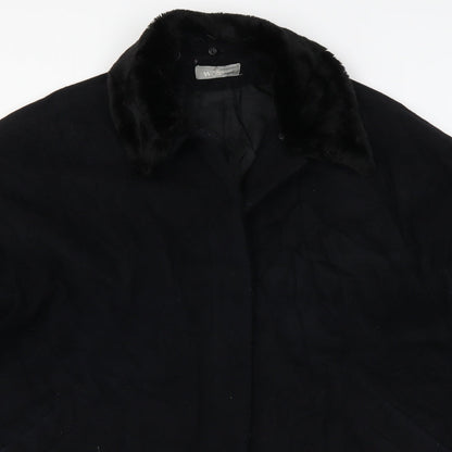 Womens UK Size 14 Wallis Black Overcoat