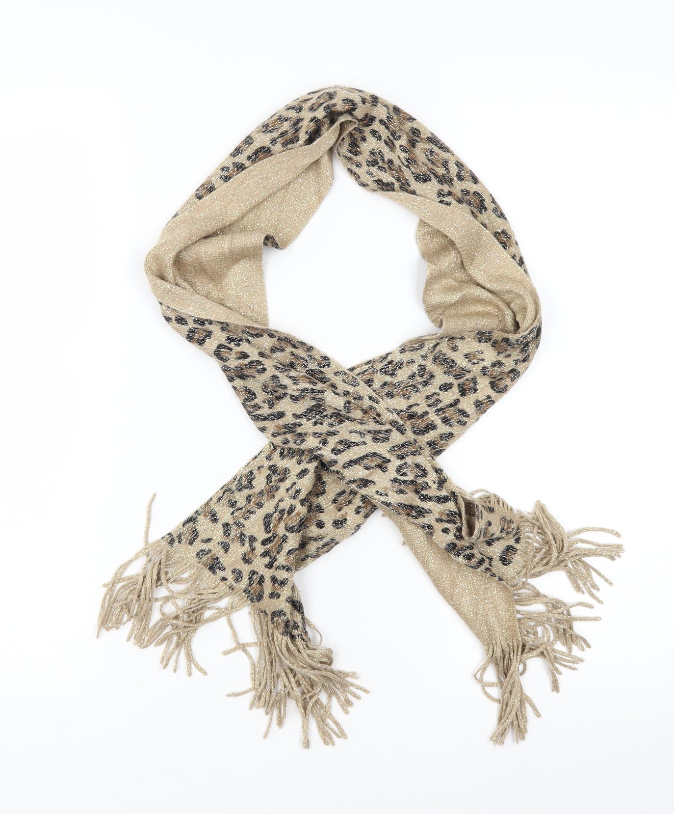 Preworn Womens Gold Animal Print   Scarf