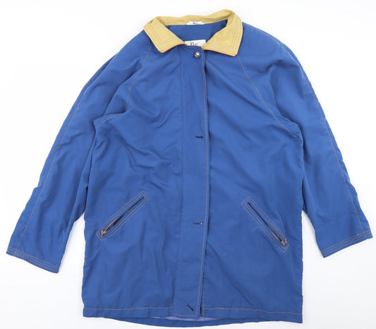 Klass Collection Womens Blue   Rain Coat Coat Size M
