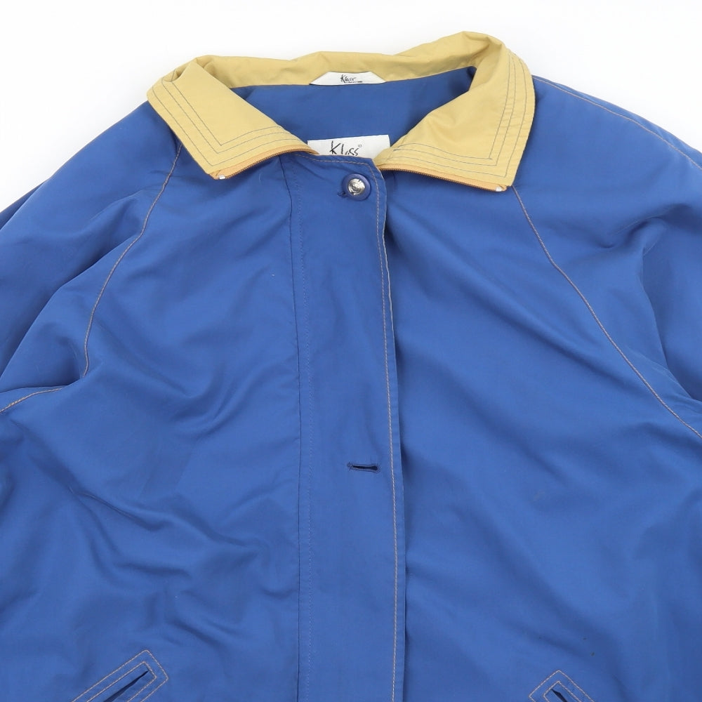 Klass Collection Womens Blue   Rain Coat Coat Size M