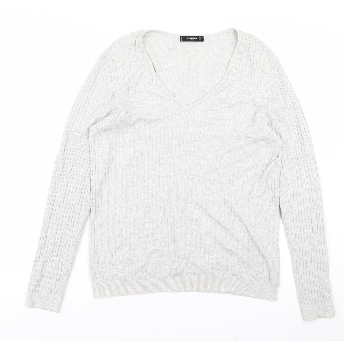 Mango Womens Grey  Knit Pullover Jumper Size L