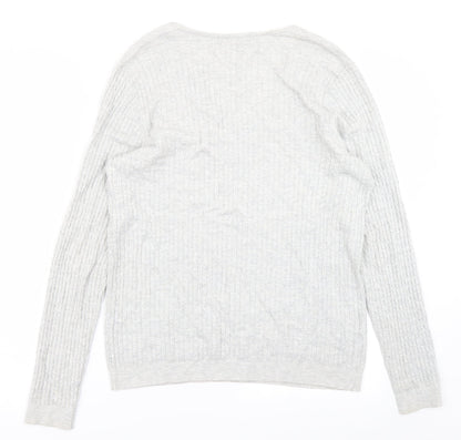 Mango Womens Grey  Knit Pullover Jumper Size L
