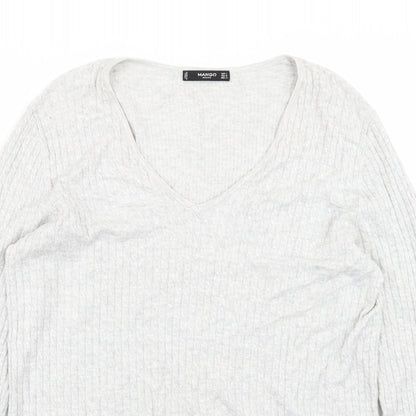 Mango Womens Grey  Knit Pullover Jumper Size L