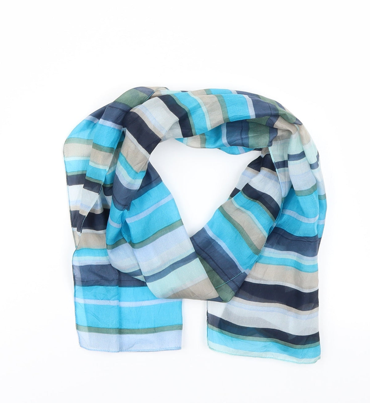 Preworn Womens Blue Striped   Scarf