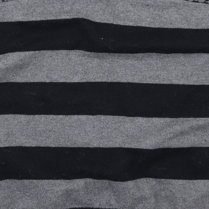 Collection Womens Black Striped Knit Cardigan Jumper Size M