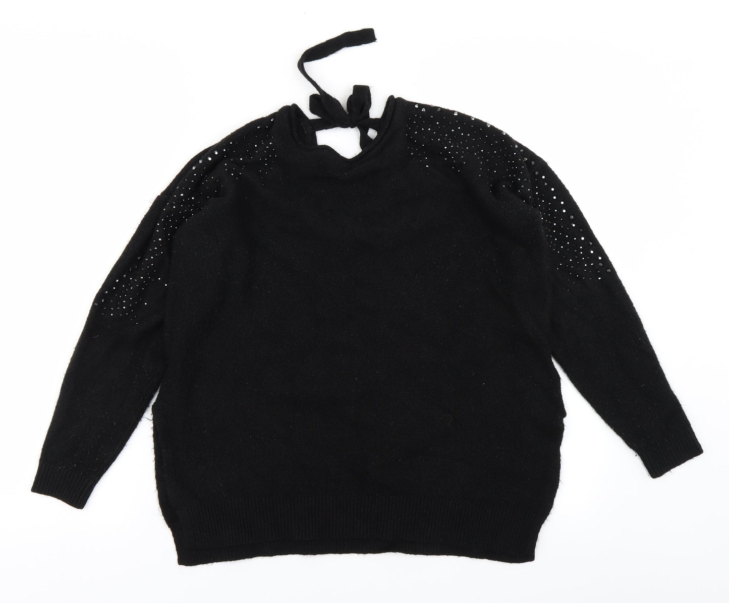 M&S Womens Black  Knit Pullover Jumper Size M