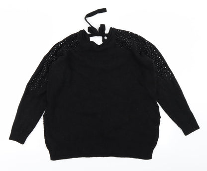 M&S Womens Black  Knit Pullover Jumper Size M