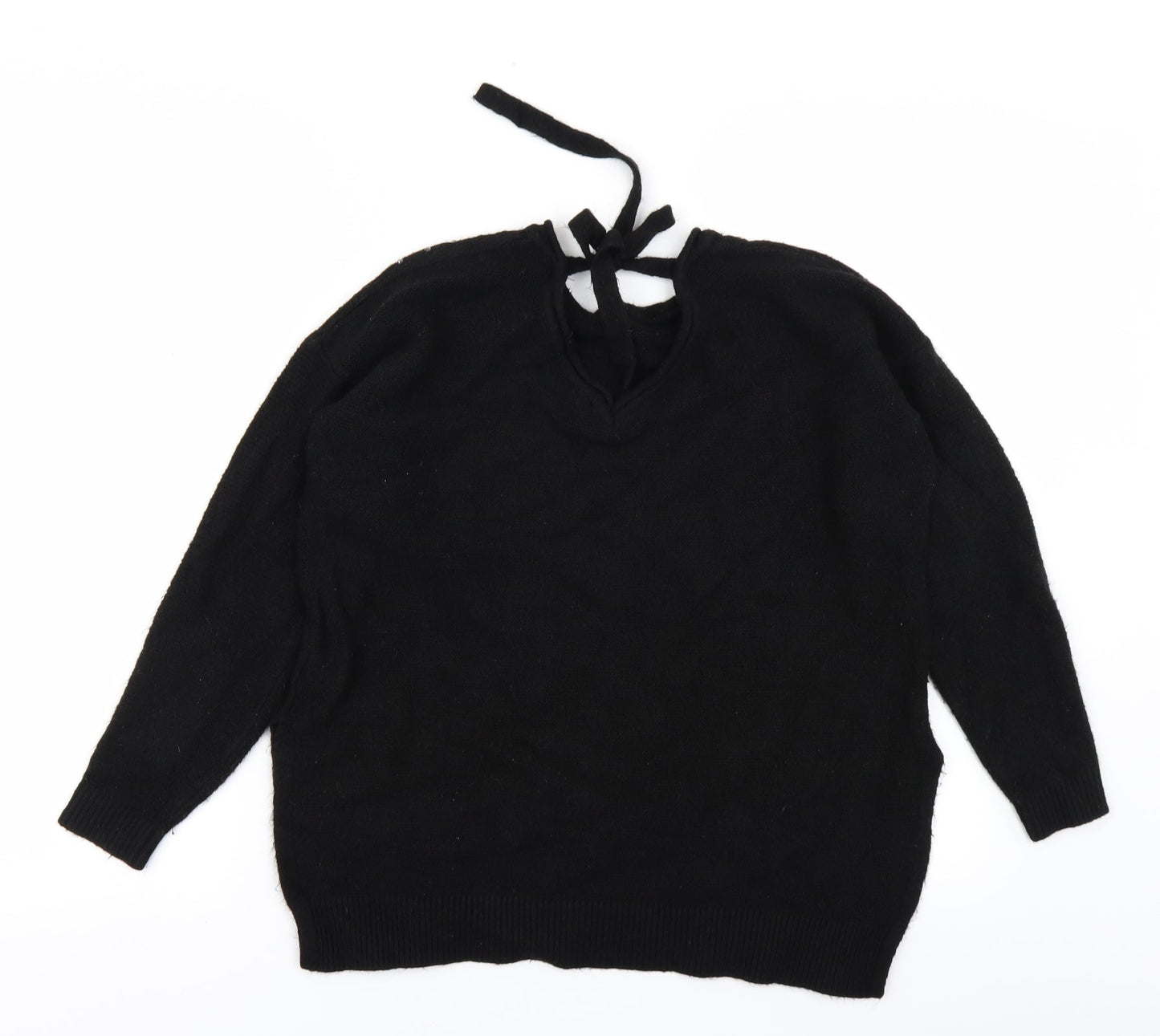 M&S Womens Black  Knit Pullover Jumper Size M