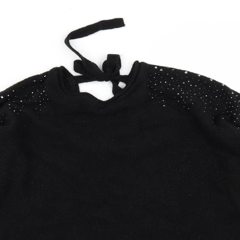 M&S Womens Black  Knit Pullover Jumper Size M