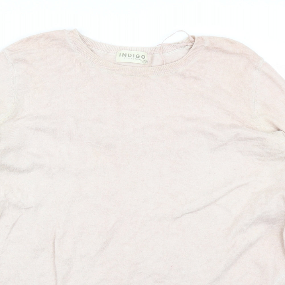 Indigo Womens Pink  Knit Pullover Jumper Size 12