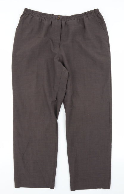 Womens UK Size 20 Preworn Regular Fit  Brown Trousers