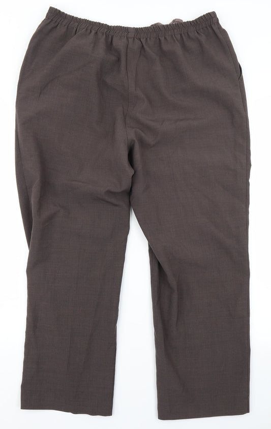 Womens UK Size 20 Preworn Regular Fit  Brown Trousers