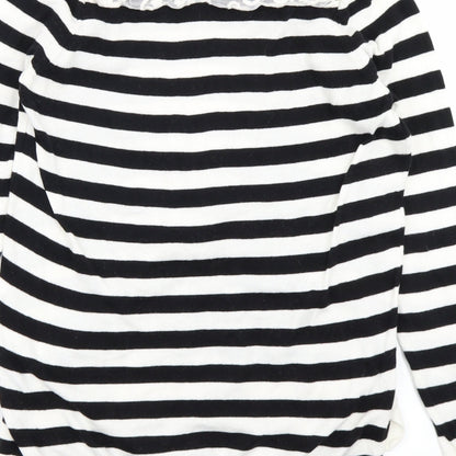 F&F Womens White Striped Knit Pullover Jumper Size 8