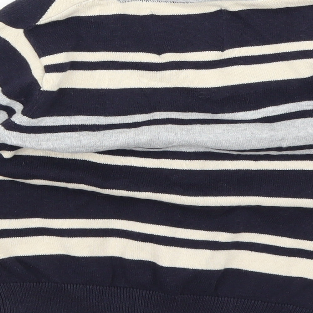 Rebel Boys Blue Striped Knit Cardigan Jumper Size 24 Months