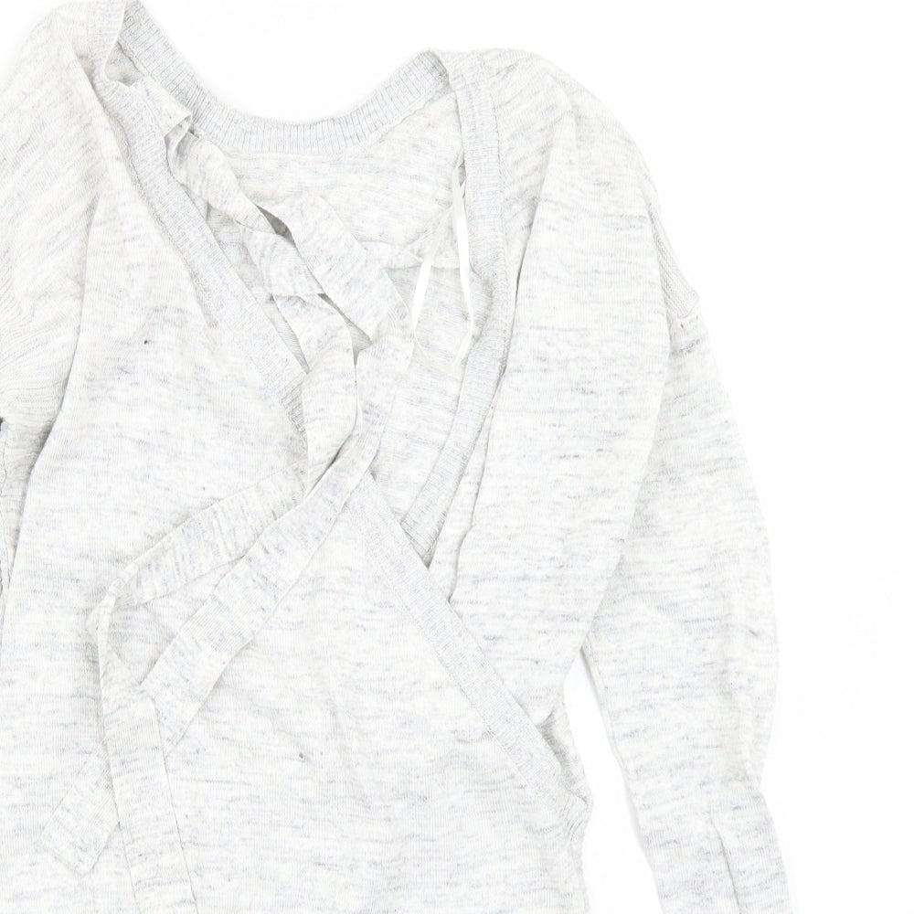 Next Womens Grey  Knit Pullover Jumper Size 8