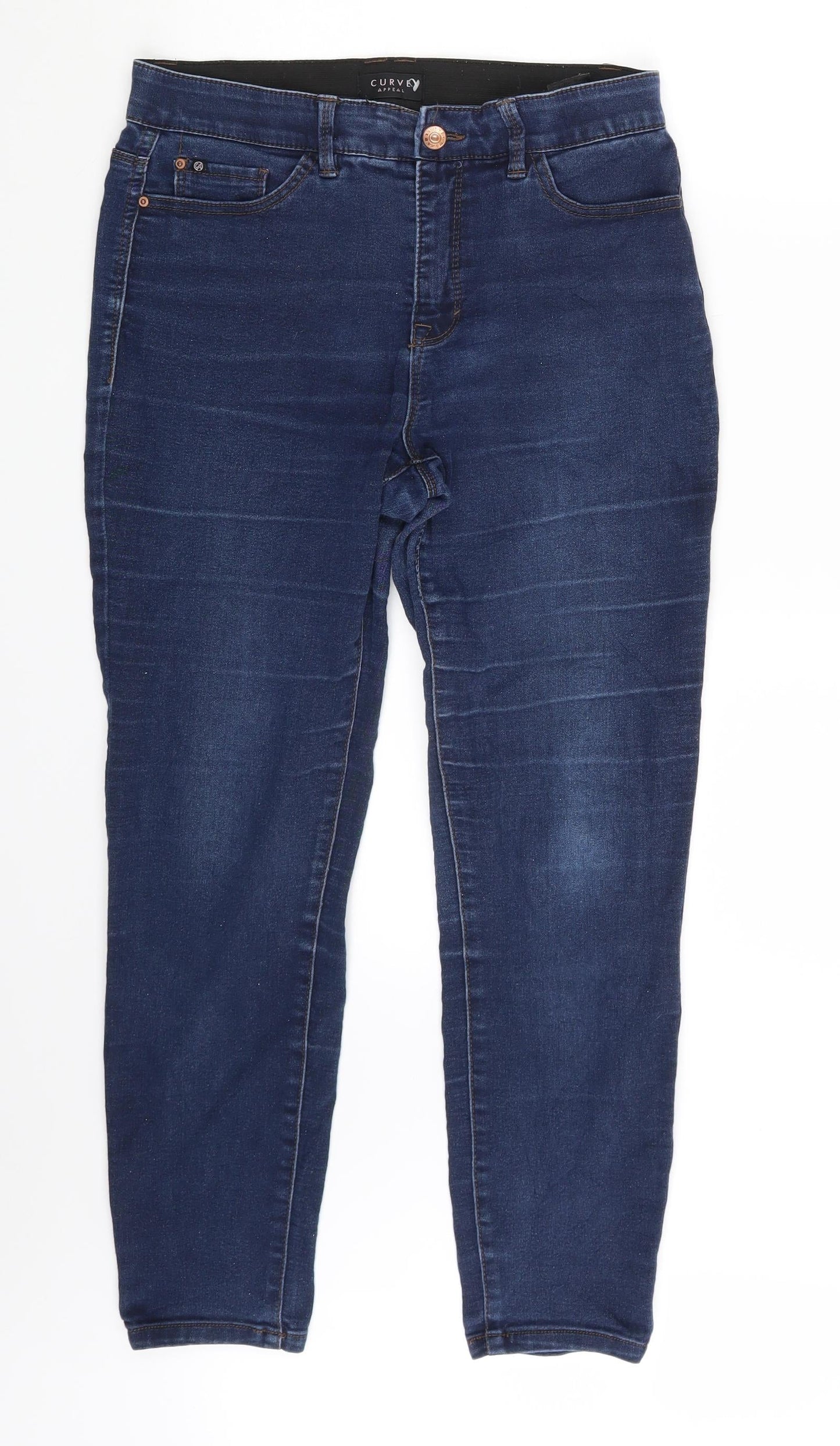 CURVE Womens Blue  Denim Skinny Jeans One Size L24 in