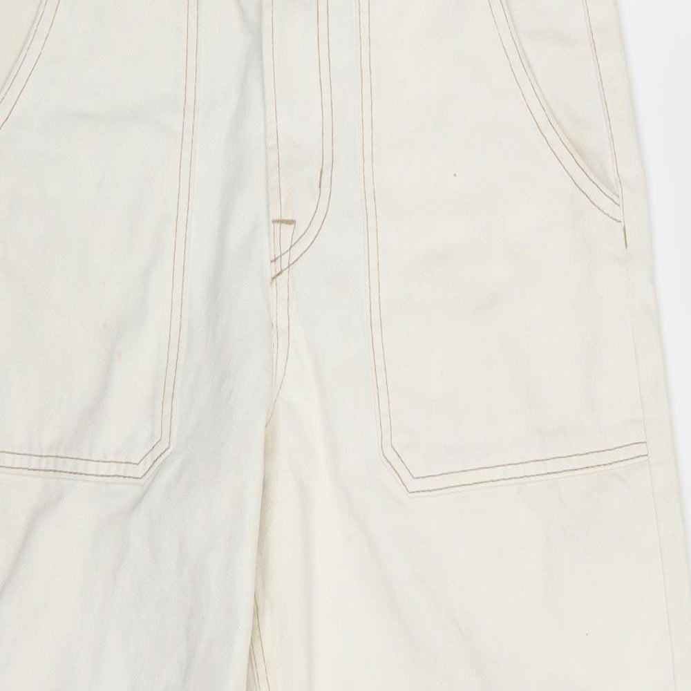 Denim & Co. Womens White  Denim Straight Jeans Size 10 L23 in