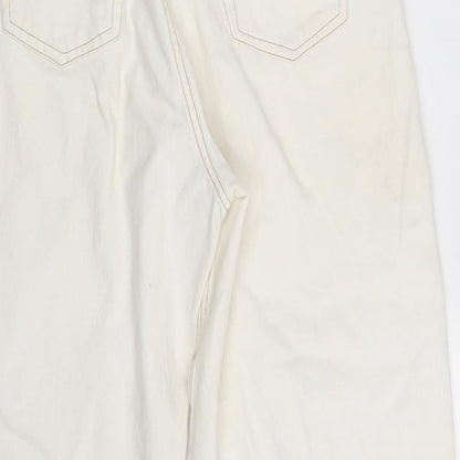 Denim & Co. Womens White  Denim Straight Jeans Size 10 L23 in