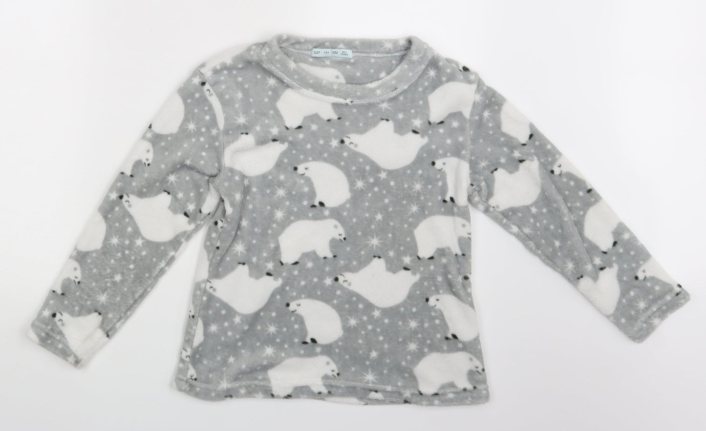 Just Like You Boys Grey Animal Print  Pullover Jumper Size 10-11 Years